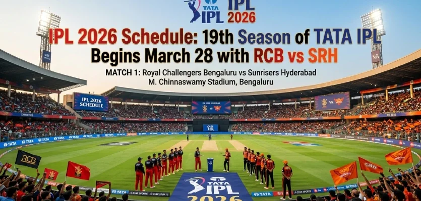IPL 2026 Schedule: 19th Season of TATA IPL Begins March 28 with RCB vs SRH
