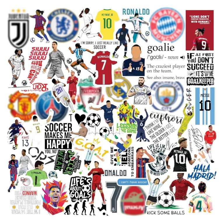 Football Soccer Stickers For Laptop, Planner, Diary, Waterproof Residue Free
