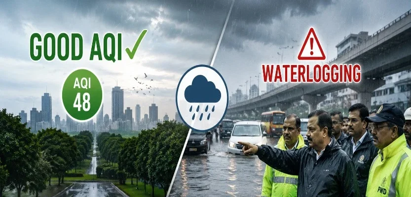 Delhi Rain Brings Good AQI After 3 Years, Sparks Waterlogging